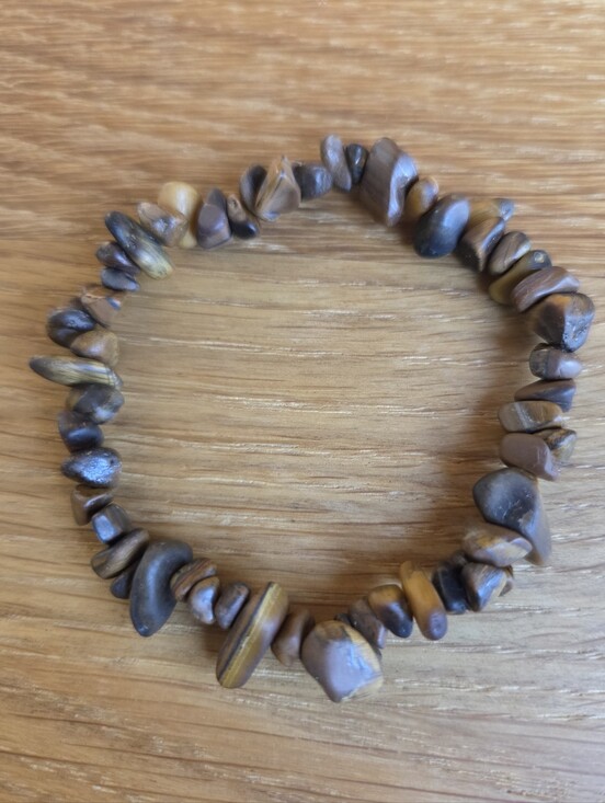 Hand Crafted Jewelry - Tiger Eye Chip Beads Stretch Bracelet - Hand Crafted